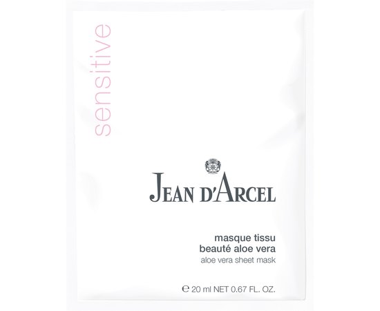 Флисовая маска с алоэ вера для чувствительной кожи Jean d'Arcel Masque Tissu Beaute Aloe Vera, 20 ml