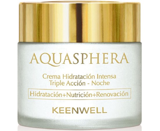 Keenwell Aquasphera Intense Moisturizing Triple Action Night Cream Нічний інтенсивно зволожуючий крем потрійної дії, 80 мл, фото 