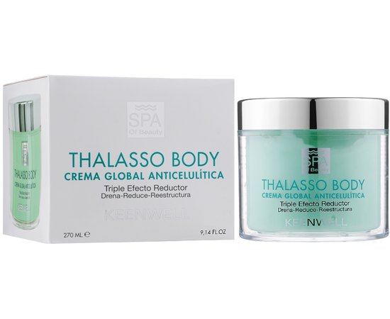 Антицеллюлитный крем тройного действия Keenwell Thalasso Body Anticellulite Global Cream Triple Reducing Effect, 270 ml, изображение 2 Антицеллюлитный крем тройного действия Keenwell Thalasso Body Anticellulite Global Cream Triple Reducing Effect, 270 ml, изображение 2