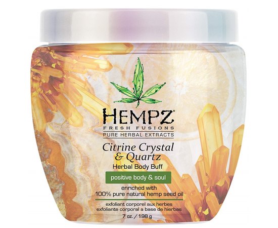 Скраб для тіла Кристал-Цитрус Hempz Fresh Fusions Citrine Crystal and Quartz Herbal Body Buff, 200 g, фото 