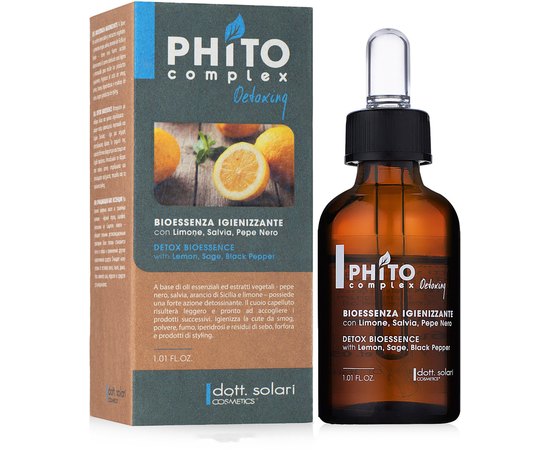 Dott. Solari Phitocomplex Detox Bioessence Детокс біоессенція для волосся, 30 мл, фото 