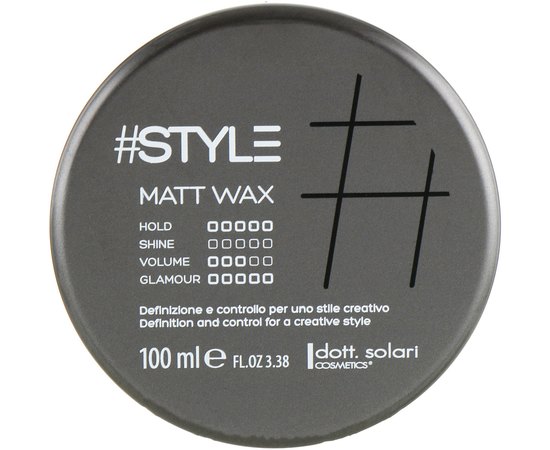 Dott. Solari Style Matt Wax Матовий віск для волосся, 100 мл, фото 