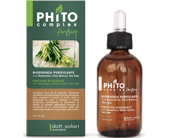 Очищающая биоэссенция для волос Dott. Solari Phitocomplex Purifying Bioessence, 30 ml