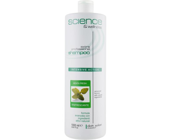 Dott. Solari Fresh mint shampoo with menthol Освіжаючий шампунь зі свіжою м'ятою і ментолом, 1000 мол, фото 