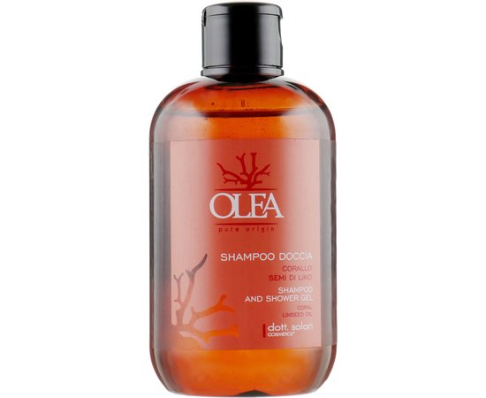 Dott.Solari Olea Coral Extract And Linseed Oil Shampoo And Shower Gel Шампунь-гель для душу з екстрактом корала і маслом льону, 250 мл, фото 