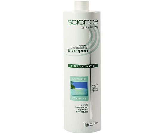 Dott. Solari Science & Welness Algae Sea Water Shampoo Шампунь з морською водою і водоростями для жирного волосся, 1000 мол, фото 