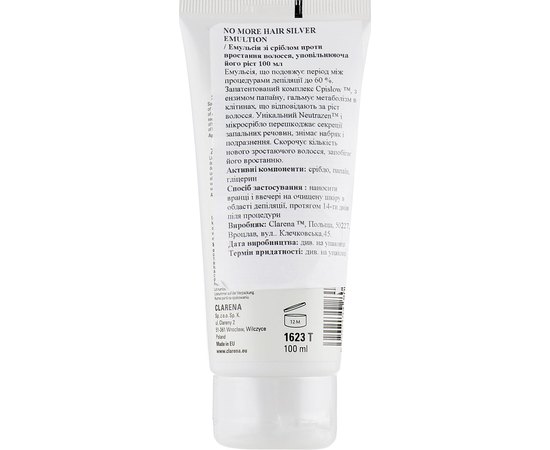 Clarena Depilation Line No More Hair Silver Emulsion Емульсія проти росту волосся з сріблом, 100 мл, фото _ab__is.image_number.default