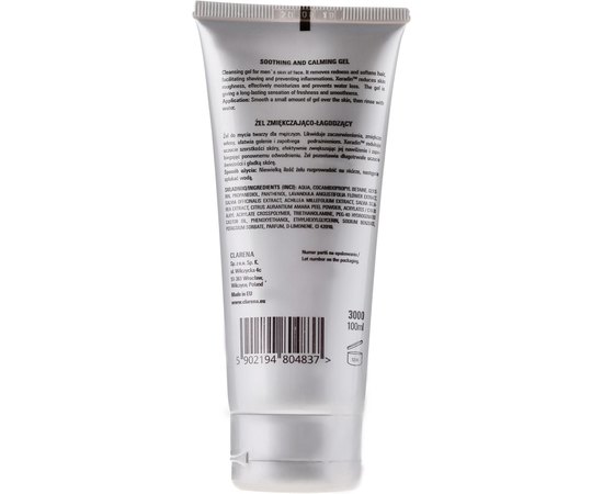 Гель для мужской кожи смягчающий и очищающий Clarena Men Power Men Soft Gel, 100 ml, изображение 2