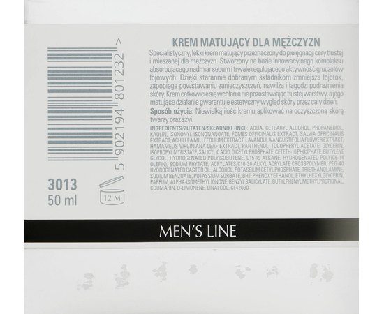 Крем легкий матирующий мужской Clarena Men Power Matt Cream, 50 ml, изображение 2