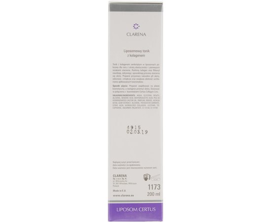 Липосомальный тоник с коллагеном Clarena Bio Liposom Certus Collagen Lotion, 200 ml, изображение 3