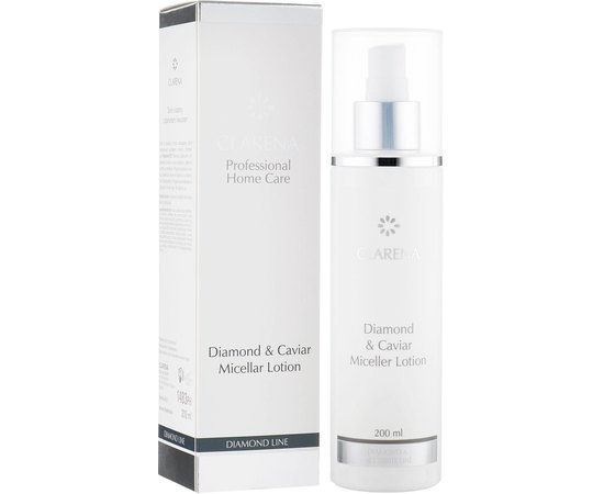 Мицеллярный тоник с алмазной пылью и икрой Clarena Diamond & Caviar Micellar Lotion, 200 ml, изображение 2