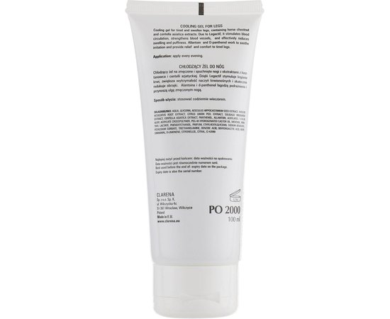 Охлаждающий гель для ног от усталости и отеков Clarena Podo Line Leg Active Gel, 100 ml, изображение 2