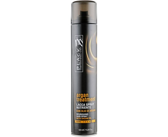 Black Professional Line Argan Treatment Nourishing Hairspray Поживний лак для волосся з аргановою олією, 500 мл, фото 