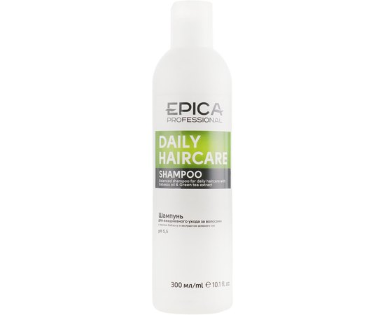 Epica Daily Haircare Shampoo Шампунь для щоденного використання з маслом бабассу і екстрактом зеленого чаю, фото 