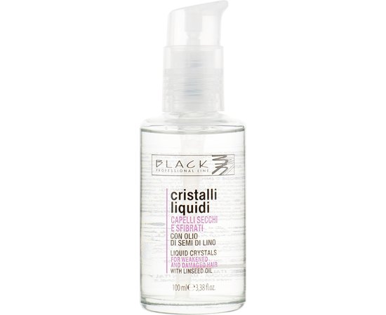 Жидкие кристаллы с экстрактом семени льна для плотных и жестких волос Black Professional Line Liquid Crystal, 100 ml