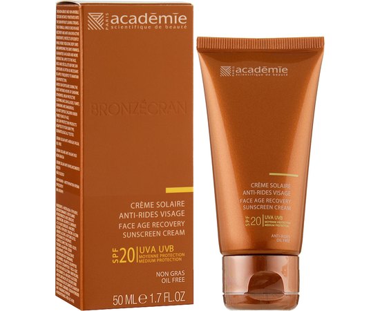 Крем для лица солнцезащитный регенерирующий SPF20 Academie Bronzecran Haute Protection, 50 ml, изображение 2