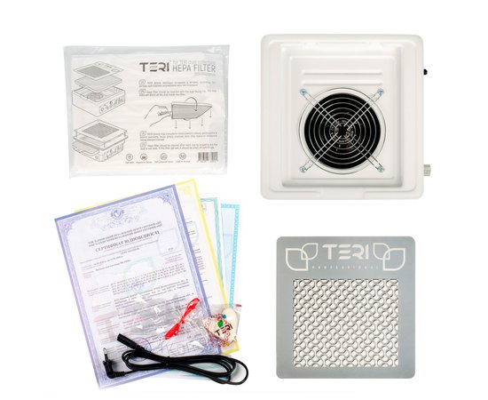 Настольная маникюрная вытяжка Teri Turbo M 2021 белая, изображение 6