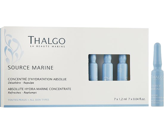 Концентрат абсолютное морское увлажнение Thalgo Absolute Hydra-Marine Concentrate, 7x1,2 ml, изображение 2 Концентрат абсолютное морское увлажнение Thalgo Absolute Hydra-Marine Concentrate, 7x1,2 ml, изображение 2