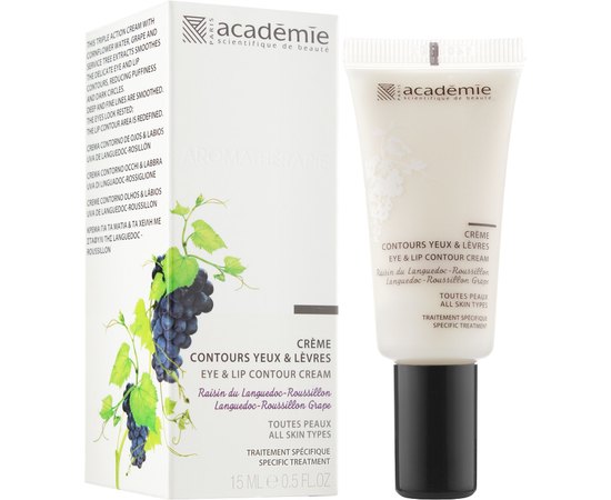 Крем-уход для глаз и губ Виноград провинции Лангедок-Руссильон Academie Aromatherapie Creme Contours Yeux & Levres, 15 ml, изображение 2