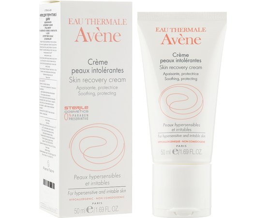 Крем успокаивающий для чрезмерно чувствительной и раздраженной кожи Avene Peaux Intolerantes Skin Recovery Cream, 50 ml, изображение 2