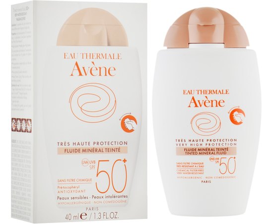 Avene Sun Tinted Mineral Fluid SPF 50+ Сонцезахисний мінеральний флюїд з тонуючим ефектом, 40 мл, фото _ab__is.image_number.default