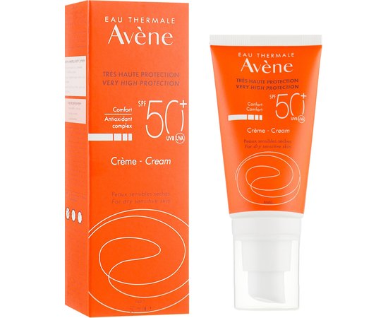 Солнцезащитный крем для сухой чувствительной кожи SPF50+ Avene Sun Cream, 50 ml, изображение 2