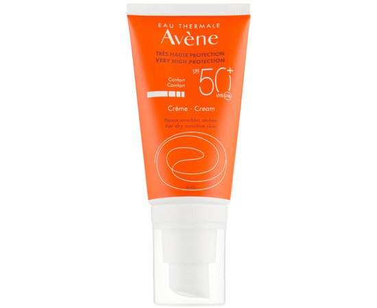 Avene Sun Cream SPF 50+ Сонцезахисний крем для сухої чутливої ​​шкіри, 50 мл, фото 