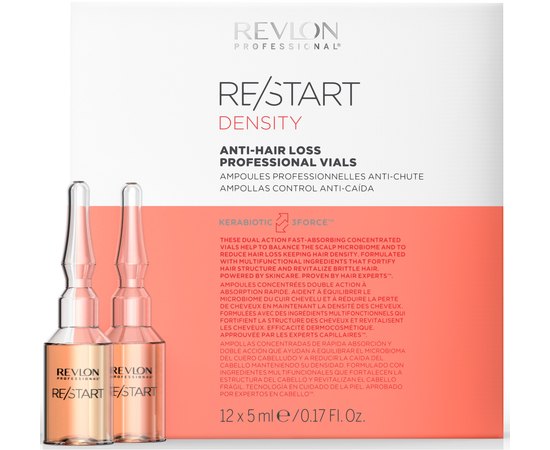 Ампули проти випадання волосся Revlon Professional Restart Density Anti-Hair Loss Vials, 12x5 ml, фото 