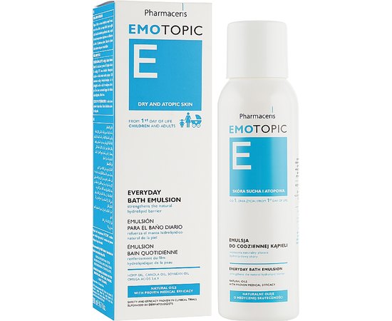 Эмульсия для ежедневного купания Pharmaceris E Emotopic Everyday Bath Emulsion, изображение 3 Эмульсия для ежедневного купания Pharmaceris E Emotopic Everyday Bath Emulsion, изображение 3