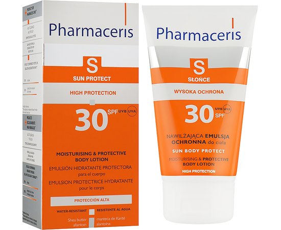 Эмульсия для тела увлажняющая солнцезащитная SPF30 Pharmaceris S Sun Body Protective Sun Lotion for the Body, 150 ml, изображение 2 Эмульсия для тела увлажняющая солнцезащитная SPF30 Pharmaceris S Sun Body Protective Sun Lotion for the Body, 150 ml, изображение 2
