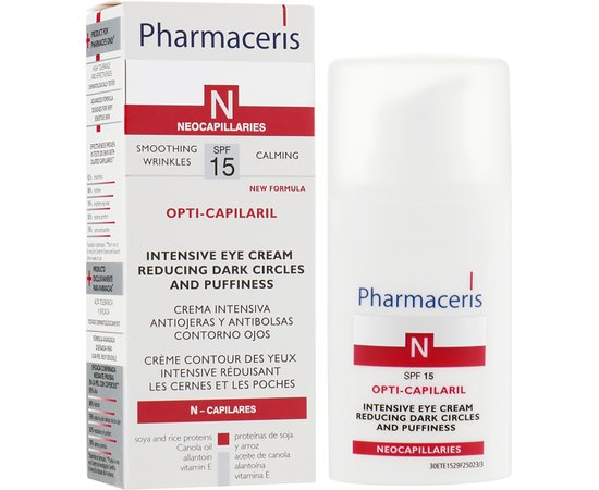 Pharmaceris N Opti-Capilaril Intensive Eye Cream Інтенсивний крем, що зменшує набряки і круги під очима, 15 мл, фото _ab__is.image_number.default
