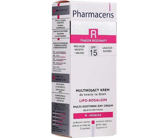 Крем для сухой кожи лица успокаивающий раздражения Pharmaceris R Lipo Rosalgin Multi-Soothing Cream, 30 ml, изображение 2