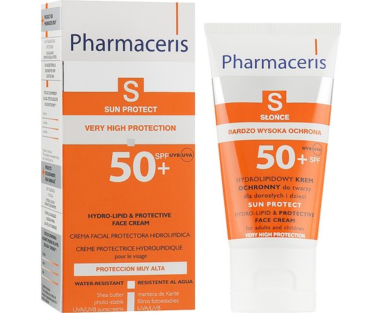 Pharmaceris S Hydro-Lipid Protective Face Cream SPF 50 гідроліпідного захисний крем для обличчя для дорослих і дітей SPF 50, 50 мл, фото _ab__is.image_number.default