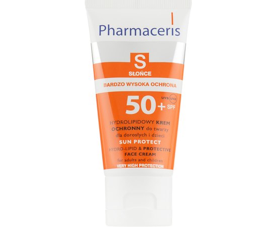 Pharmaceris S Hydro-Lipid Protective Face Cream SPF 50 гідроліпідного захисний крем для обличчя для дорослих і дітей SPF 50, 50 мл, фото 