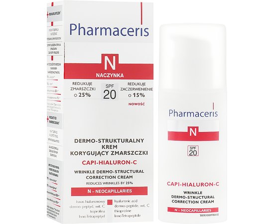Крем от морщин дермо-структурный SPF20 Pharmaceris N Capi-Hialuron-C, 50 ml, изображение 2
