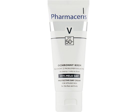 Pharmaceris V Protective Cream Viti-Melo Day SPF 50+ Захисний денний крем для шкіри обличчя і тіла з Вітіліго, 75 мл, фото 