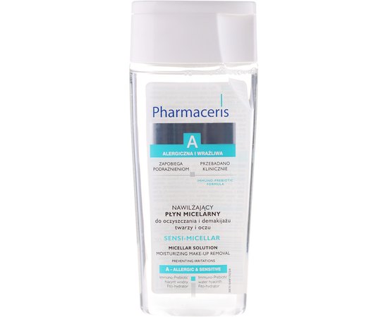 Мицеллярная жидкость для очистки лица и глаз Pharmaceris A Sensi-Micellar Moisturizing Make-Up Removal, 200 ml