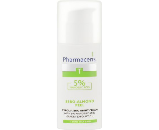 Pharmaceris T Sebo-Almond Peel 5% Exfoliting Night Cream Нічний крем-пілінг з 5% мигдальної кислотою, 50 мл, фото 