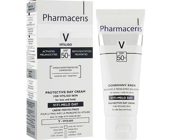 Ночной крем репигментационный сокращающий область пятен витилиго Pharmaceris V Repigmentation Cream Viti-Melo Night, 40 ml, изображение 2