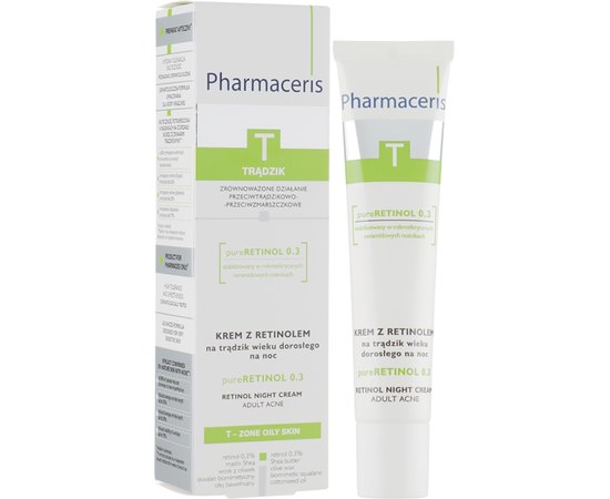 Ночной крем с ретинолом 0,3% Pharmaceris T Pure Retinol, 40 ml, изображение 2