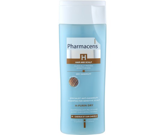 Pharmaceris H H-Purin Dry Specialist Anti-Dandruff Shampoo For Sensitive Scalp Шампунь від лупи для чутливої шкіри голови, 250 мл, фото 