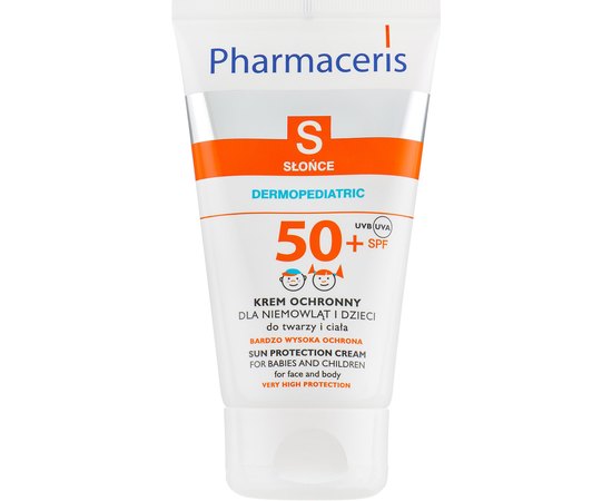 Солнцезащитный дермоуход для лица и тела детей и новорожденных SPF50+ Pharmaceris S Sun Protection Cream For Babies and Children, 125 ml