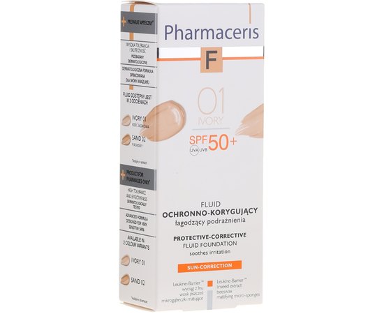 Pharmaceris F Sun-Correction Fluid Foundation SPF 50+ Захисний коригувальний тональний флюїд, 30 мл, фото _ab__is.image_number.default