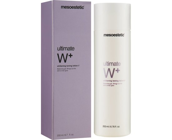 Тонизирующий лосьон осветляющий Mesoestetic Ultimate W+ whitening toning lotion, 200 ml, изображение 2
