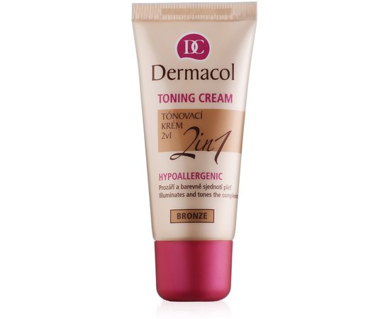 Dermacol Make-Up Toning Cream - Тональний крем зволожуючий 2в1, 30 мл, фото 