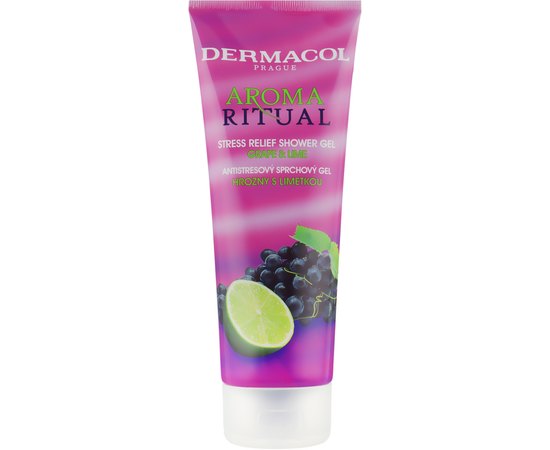 Dermacol Body Aroma Ritual Stress Relief Shower Gel Гель для душа антистрес Виноград і Лайм, 250 мл, фото 