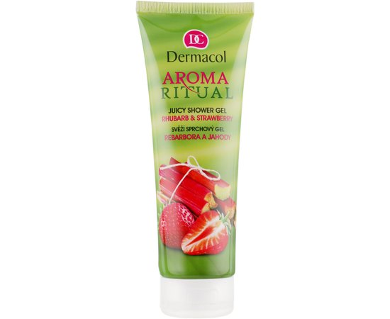 Dermacol Aroma Ritual Fresh Shower Gel Гель для душу освіжаючий Ревінь і Полуниця, 250 мл, фото 