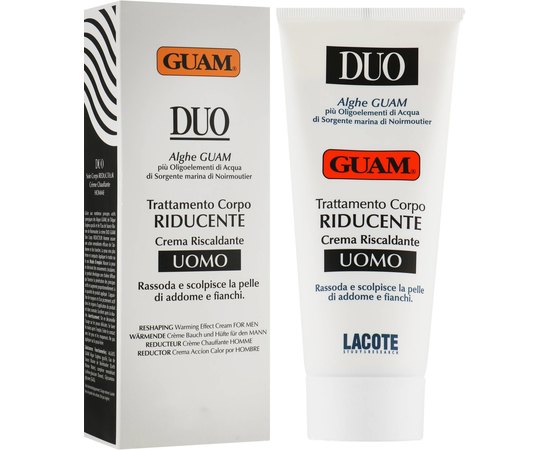 Крем для тела с разогревающим эффектом Стройный силуэт для мужчин GUAM Duo Uomo Riducente Crema Riscaldante, 200 ml, изображение 2