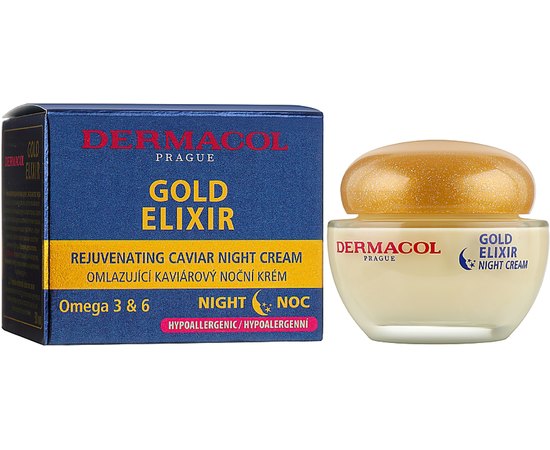 Крем ночной омолаживающий Dermacol Gold Elixir Rejuvenating Caviar Night Cream, 50 ml, изображение 2
