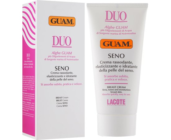 Крем подтягивающий для груди и тела с увлажняющим эффектом GUAM Duo Seno Crema Rassodante Elasticizzante e Idratante, 150 ml, изображение 2 Крем подтягивающий для груди и тела с увлажняющим эффектом GUAM Duo Seno Crema Rassodante Elasticizzante e Idratante, 150 ml, изображение 2